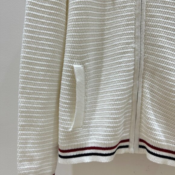 Women's Miu Miu Color-blocked Striped Collared Knit Cardigan Sz M - Picture 4 of 9